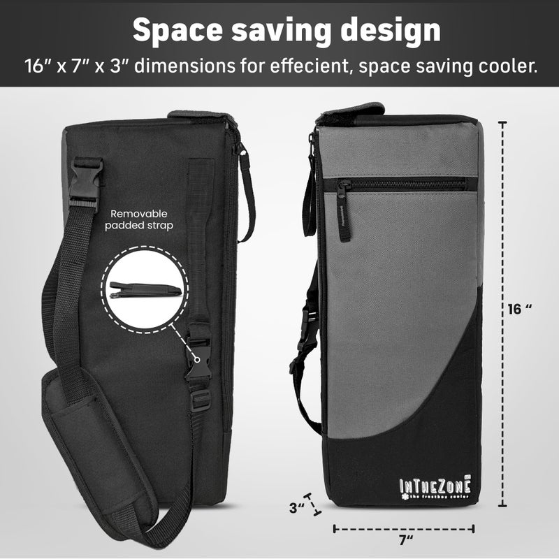 INTHEZONE Frostbox Golf Bag Cooler with Ice Pack | Insulated 6-Can Beer Sleeve | Stays Cold for Hours Discreet Hidden Design - Fits in Golf Bag - Black/Gray - Image 4